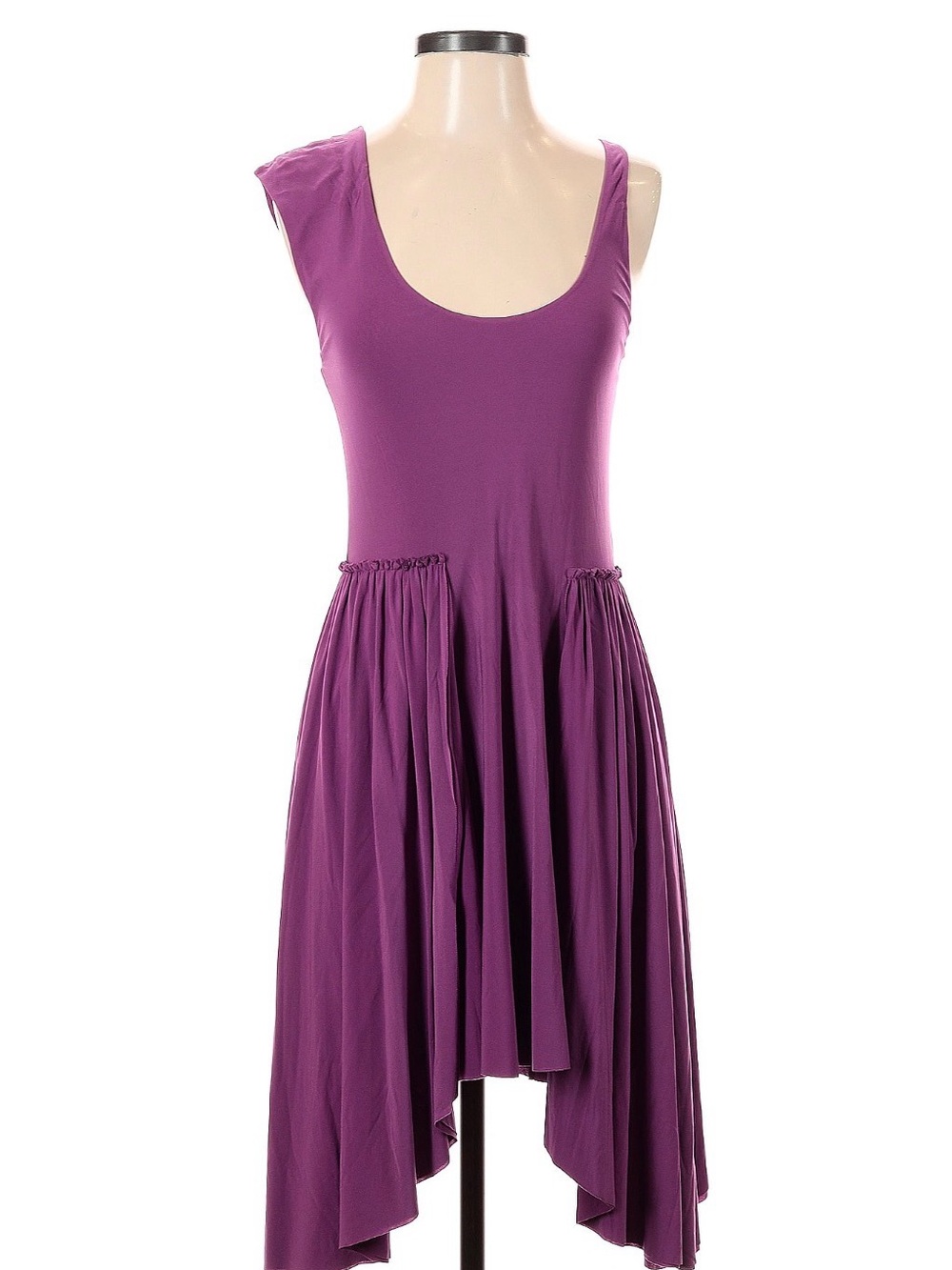 Vena Cava Purple Scoop Neck Asymmetric Midi Dress